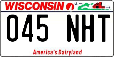 WI license plate 045NHT