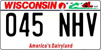 WI license plate 045NHV