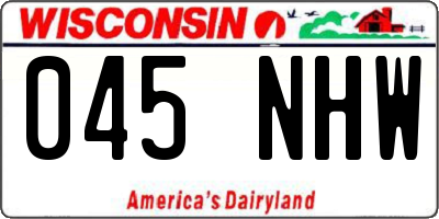 WI license plate 045NHW