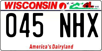 WI license plate 045NHX