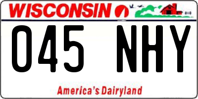 WI license plate 045NHY