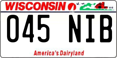 WI license plate 045NIB