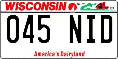WI license plate 045NID