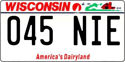 WI license plate 045NIE