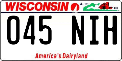 WI license plate 045NIH