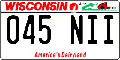 WI license plate 045NII