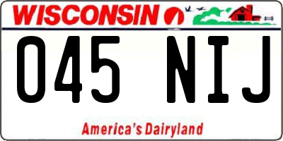 WI license plate 045NIJ
