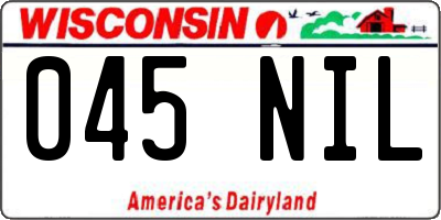 WI license plate 045NIL