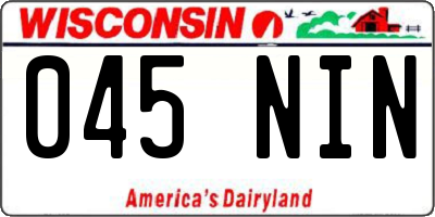 WI license plate 045NIN