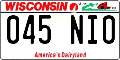 WI license plate 045NIO