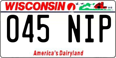 WI license plate 045NIP