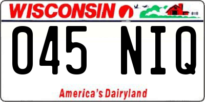 WI license plate 045NIQ