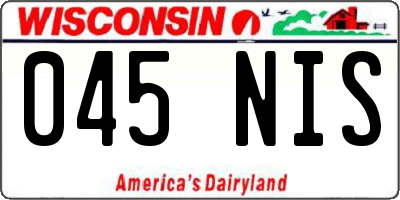 WI license plate 045NIS