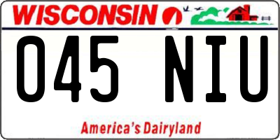 WI license plate 045NIU