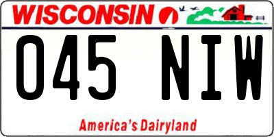 WI license plate 045NIW