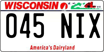 WI license plate 045NIX