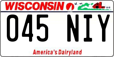 WI license plate 045NIY
