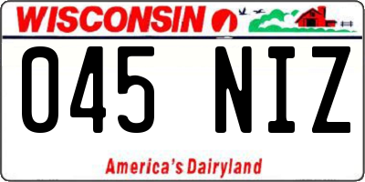 WI license plate 045NIZ