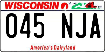 WI license plate 045NJA