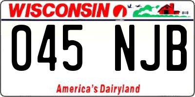 WI license plate 045NJB