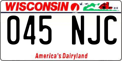 WI license plate 045NJC