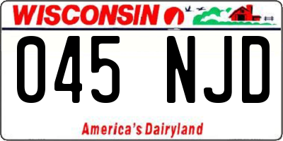 WI license plate 045NJD