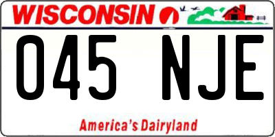 WI license plate 045NJE