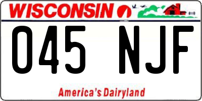 WI license plate 045NJF