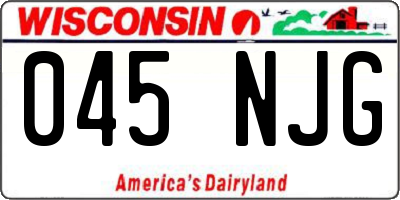 WI license plate 045NJG