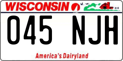 WI license plate 045NJH