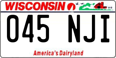 WI license plate 045NJI