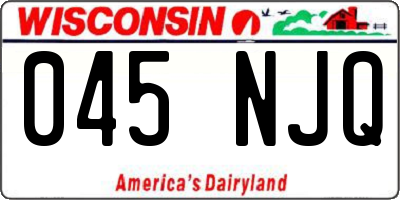 WI license plate 045NJQ