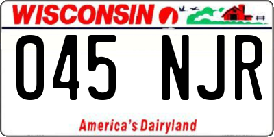 WI license plate 045NJR