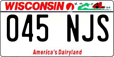 WI license plate 045NJS