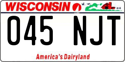 WI license plate 045NJT