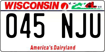 WI license plate 045NJU