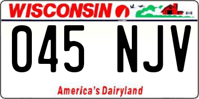 WI license plate 045NJV
