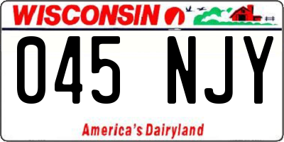 WI license plate 045NJY