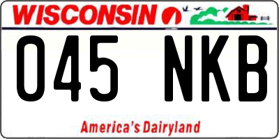 WI license plate 045NKB