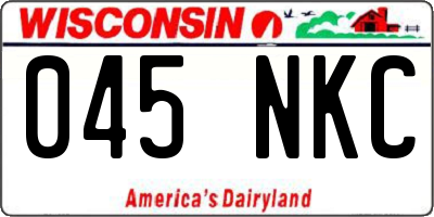 WI license plate 045NKC