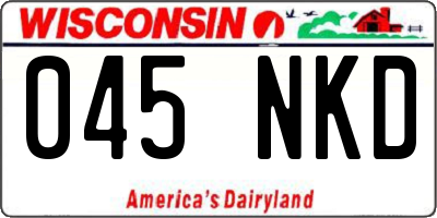 WI license plate 045NKD