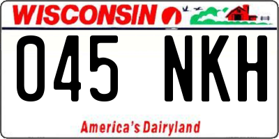 WI license plate 045NKH