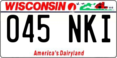 WI license plate 045NKI