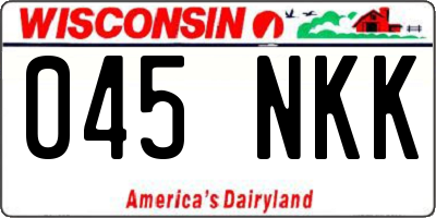 WI license plate 045NKK