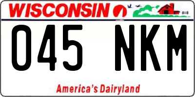 WI license plate 045NKM