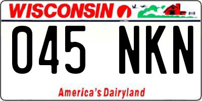 WI license plate 045NKN