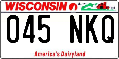 WI license plate 045NKQ