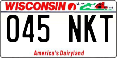 WI license plate 045NKT
