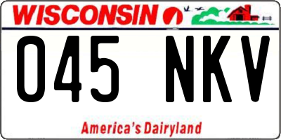 WI license plate 045NKV