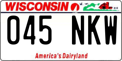 WI license plate 045NKW